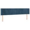 vidaXL Hoofdbord LED 203x16x78/88 cm fluweel donkerblauw