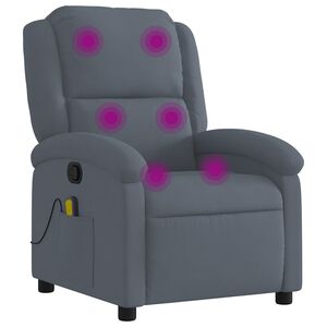 vidaXL Massagestoel in donkergrijs fluweel