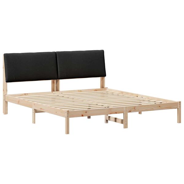 vidaXL Bedframe Bruin en zwart 200 x 200 cm Massief grenenhout