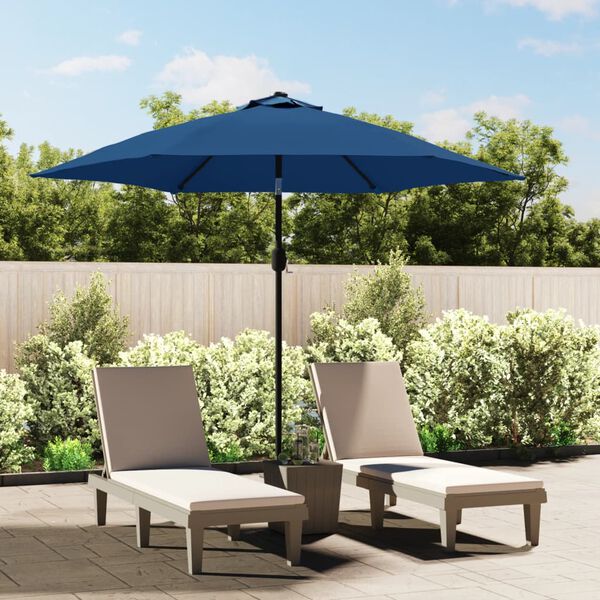 vidaXL Parasol met metalen paal 300 cm blauw