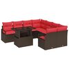 vidaXL Tuin Sofa Set 9 st Bruin Poly riet