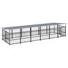 vidaXL Hondenkennel met dak 11,26 m&sup2; staal