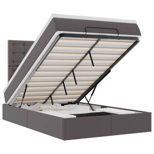 vidaXL Ottoman bed met matras 120x200cm kunstleer grijs