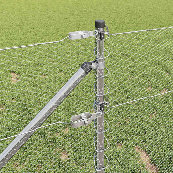 vidaXL Afrasteringspaal Zilver 10 x 0,6 m (13 mm gaas) Staal