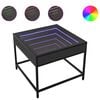 vidaXL Salontafel met Infinity LED 50x50x41 cm zwart