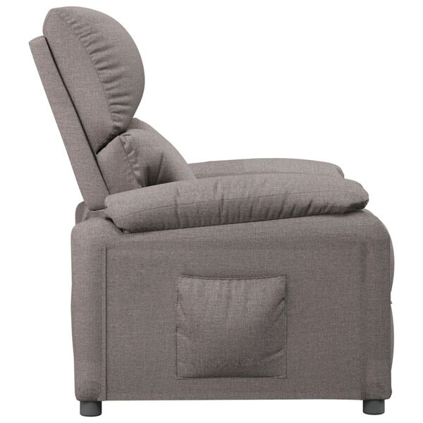 vidaXL Fauteuil verstelbaar stof taupe