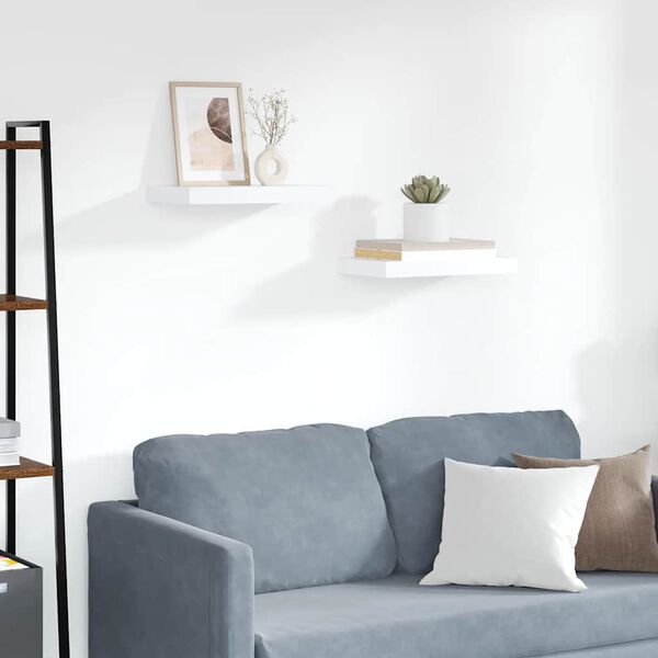 vidaXL Wandschappen zwevend 2 st 40x23x3,8 cm MDF wit