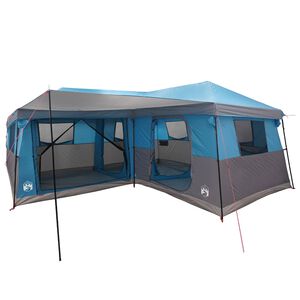 vidaXL Familietent met regenhuif, waterafstotend 14-persoons Blauw