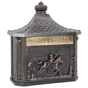 vidaXL Wandgemonteerde brievenbus met opslag Brons 40,5 x 16 x 45 cm