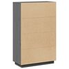vidaXL Hoge kast 74x35x117 cm massief grenenhout grijs