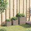vidaXL Plantenbakken 3 st poly rattan grijs