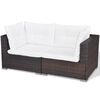 vidaXL 6-delige Loungeset met kussens poly rattan bruin