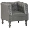 vidaXL Fauteuil echt leer grijs