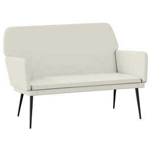 vidaXL Bankje 108x79x79 cm fluweel cr&egrave;mekleurig