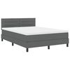 vidaXL Boxspring bed met matras met LED Donkergrijs 140 x 200 cm Stof