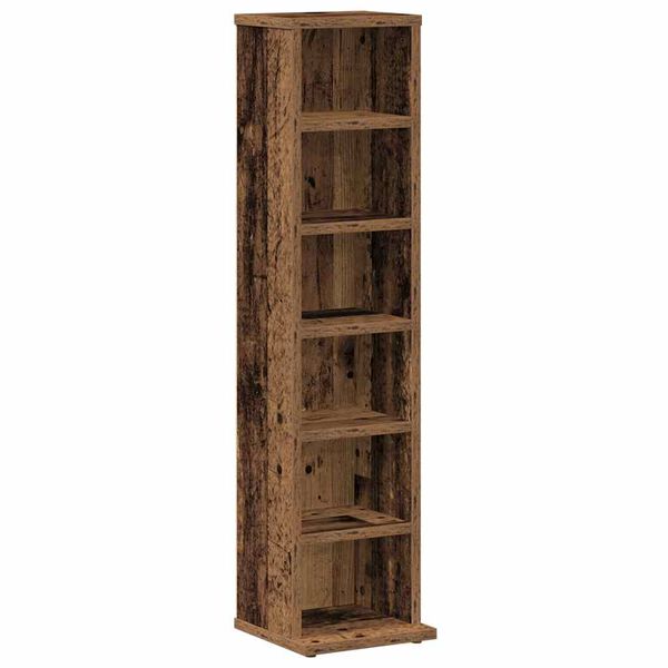 vidaXL Cd-kast 21x20x88 cm bewerkt hout oud houtkleurig