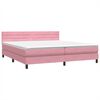 vidaXL Boxspring met matras fluweel roze 200x210 cm