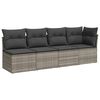 vidaXL 9-delige Loungeset met kussens poly rattan grijs