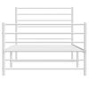 vidaXL Bedframe met hoofd- en voeteneinde metaal wit 90x190 cm