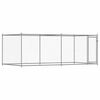 vidaXL Hondenhok met deur 4x2x1,5 m gegalvaniseerd staal grijs