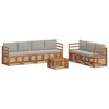 vidaXL Sofa-Sets 8 pcs Natuurlijk en Lichtgrijs Massief Acaciahout