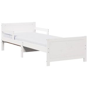 vidaXL Bedframe met uitschuifbaar matras Wit 80 x 200 cm