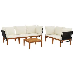 vidaXL 6 st Massief acaciahout & touw Naturel