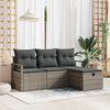 vidaXL Tuin Sofa Set met kussen met opslag 4 pcs Grijs Poly riet