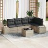 vidaXL Tuin Sofa Set 6 pcs Lichtgrijs poly rattan