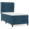 vidaXL Boxspring met matras fluweel donkerblauw 90x200 cm