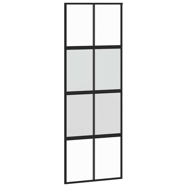 vidaXL Schuifdeur met beslag 76x205 cm gehard glas en aluminium