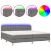 vidaXL Boxspring met matras en LED stof donkergrijs 200x200 cm