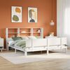 vidaXL Bed met boekenkast zonder matras grenenhout wit 180x200 cm