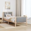 vidaXL Bedframe Bruin en lichtgrijs 75 x 190 cm Massief grenenhout