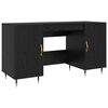 vidaXL Bureau met plank Zwart eiken 140 x 50 x 75 cm Bewerkt hout