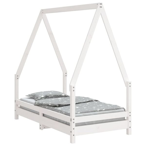 vidaXL Kinderbedframe 70x140 cm massief grenenhout wit