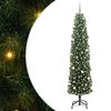 vidaXL Kunstkerstboom Groen 240 cm PVC en Staal en Kunststof
