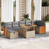 vidaXL 5-delige Loungeset met kussens poly rattan beige