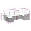 vidaXL 6-delige Loungeset met kussens poly rattan beige
