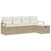 vidaXL Bankstel 5 st 5-Aantal zitplaatsen Beige en Cr&egrave;me poly rattan