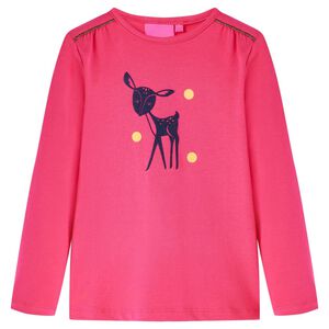 vidaXL Kindershirt met lange mouwen 104 felroze
