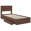 vidaXL Opslag bed met hoofdeinde Bruin Eiken 100 x 200 cm Bewerkt hout