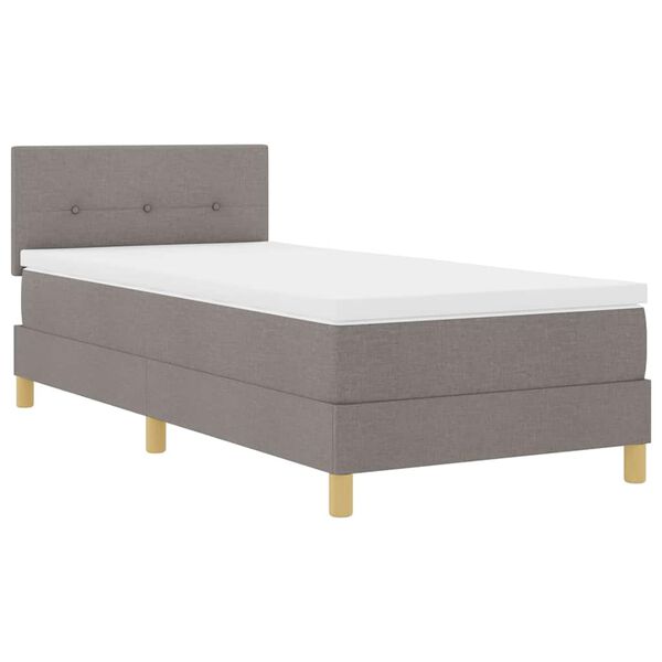vidaXL Boxspringbed met kussen met hoofdeinde Taupe 100 x 200 cm Stof
