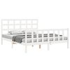 vidaXL Bedframe met hoofdbord massief hout wit