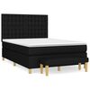 vidaXL Boxspring met matras stof zwart 140x190 cm