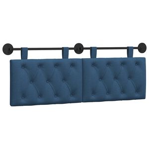 vidaXL Hangend Hoofdeinde Wandgemonteerd Blauw 130 x 55 x 7 cm Stof