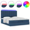 vidaXL Ottoman bed met matras en LED's 160x200cm stof blauw
