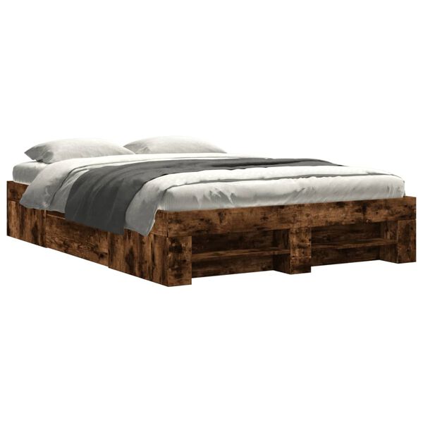 vidaXL Bedframe zonder matras hout gerookt eikenkleurig 120x190 cm