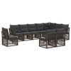 vidaXL Tuinbankenset 10 st Grijs poly rattan
