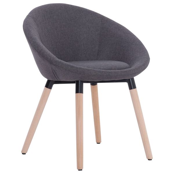 vidaXL Eetkamerstoelen 2 st stof donkergrijs
